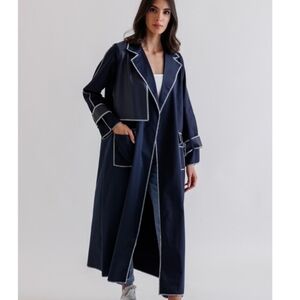 NWOT: NY & Co Open Front Trench Jacket w/ Belt - Large